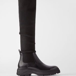 Zara sock lug boot
